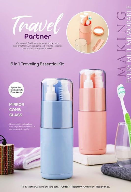 6-in-1 Travel Essential Kit Pack Of 1 (random color)