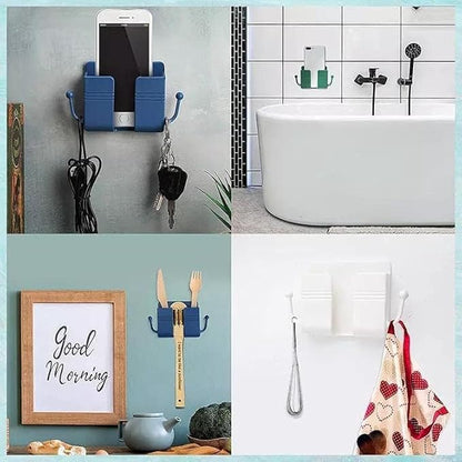 Pack of 4 Wall Mount Self-Adhesive Wall Storage Mobile Holder