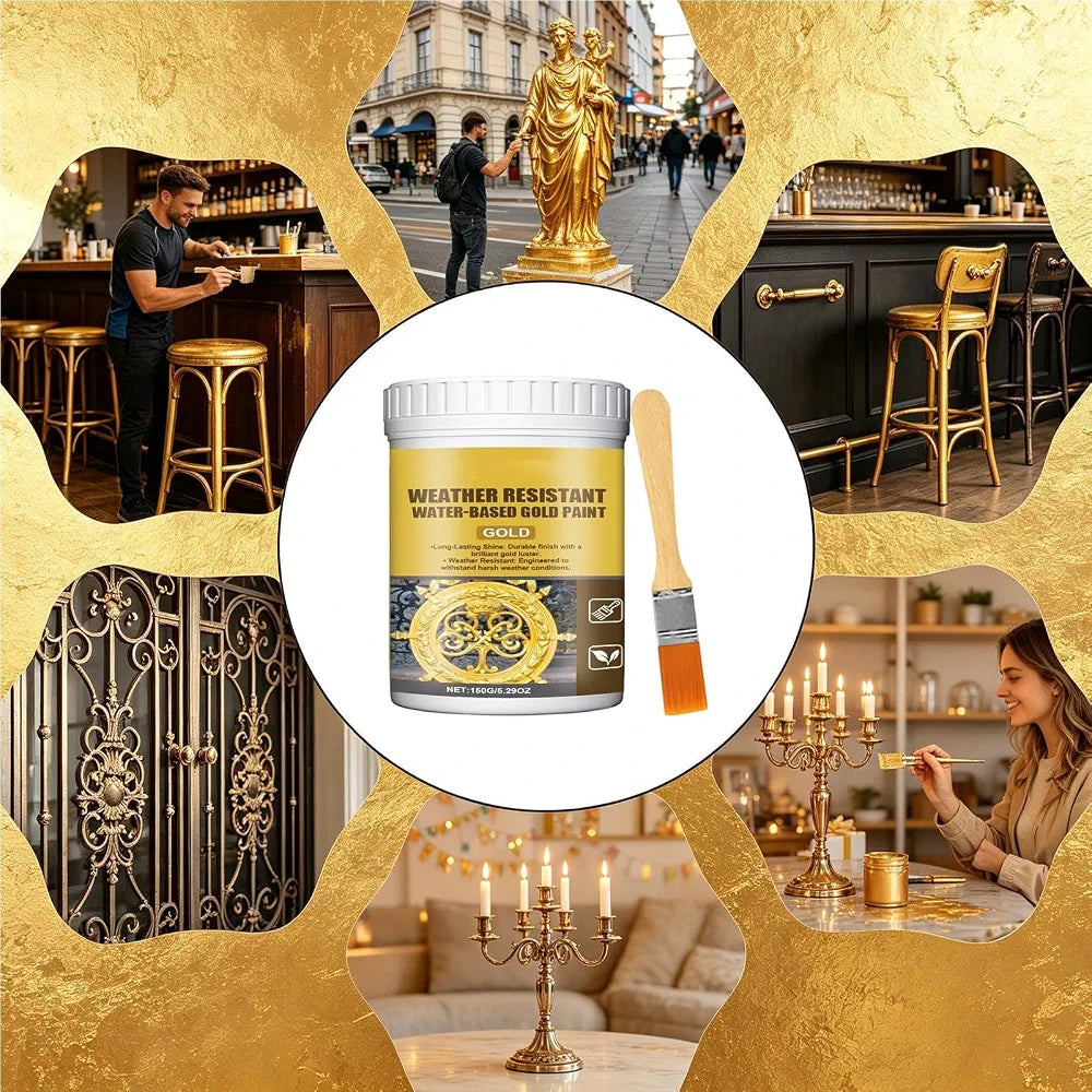 Water Resistant Water Based Gold Paint pack of 2