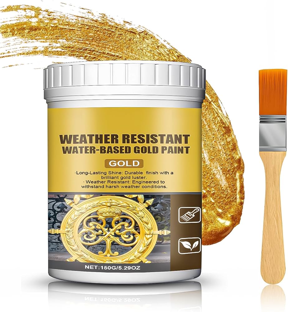Water Resistant Water Based Gold Paint pack of 2