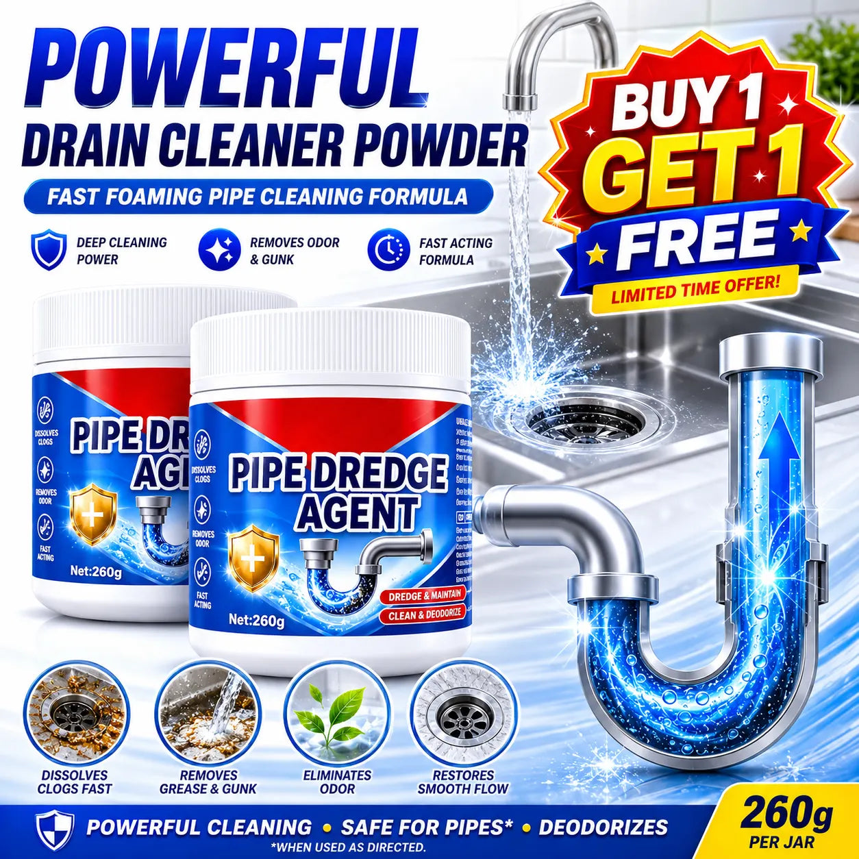 Powerful Pipe Dredging Agent | BUY 1 GET 1 FREE
