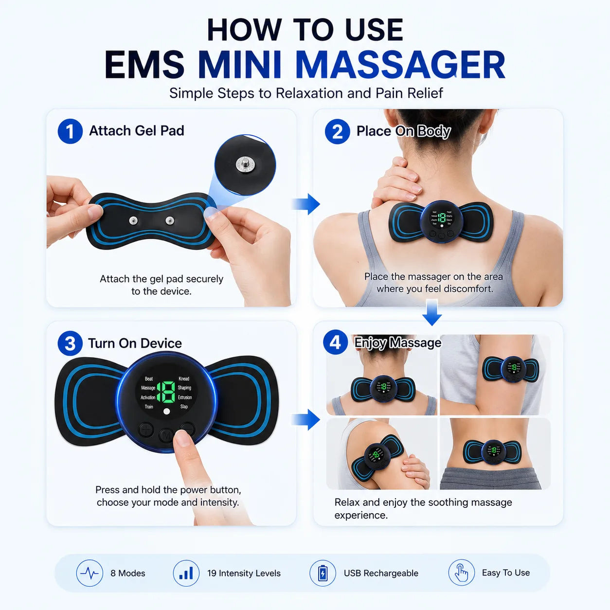 Butterfly Mini Electric Body Massager