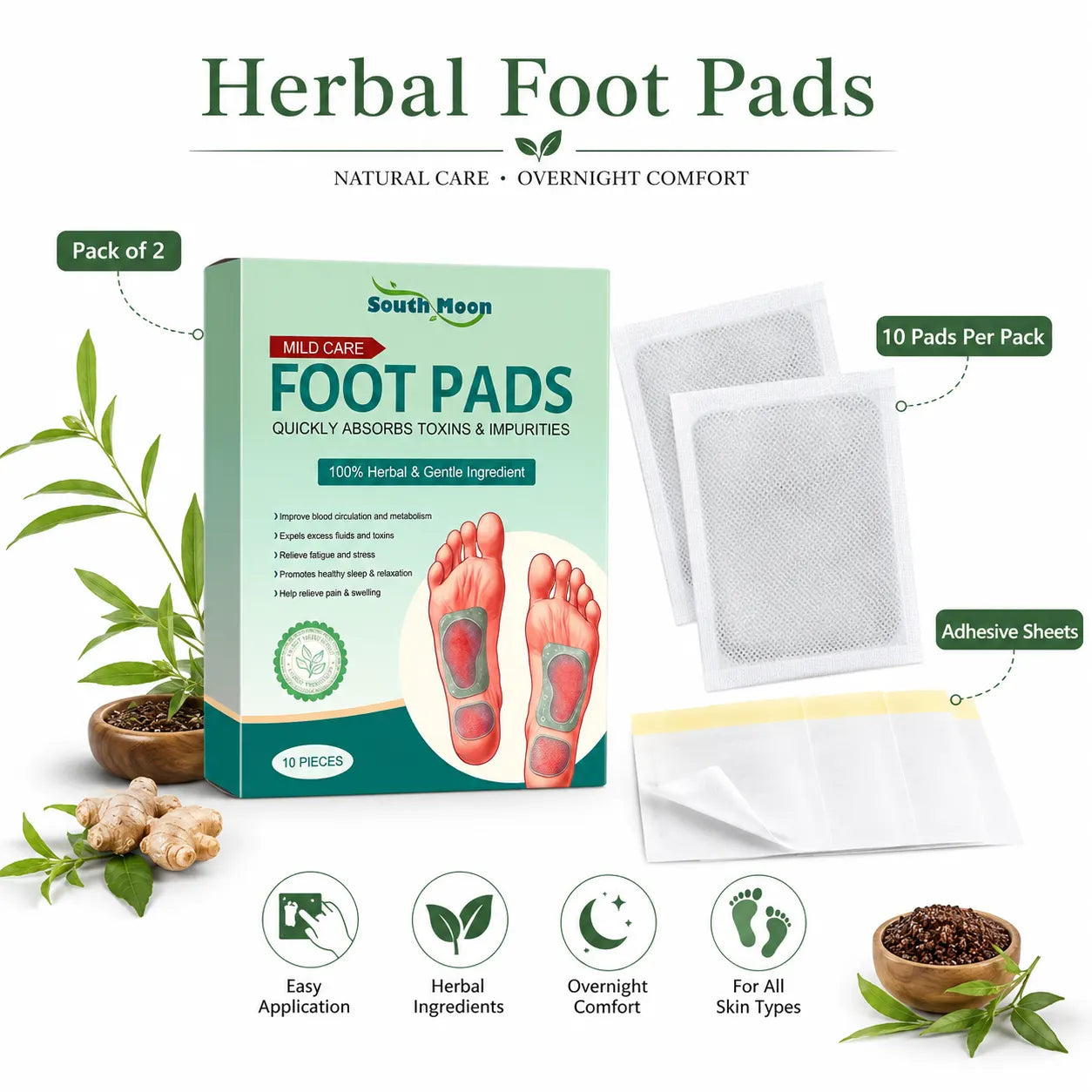 Herbal Ingredient Detox Foot Pads | BUY 1 GET 1 FREE