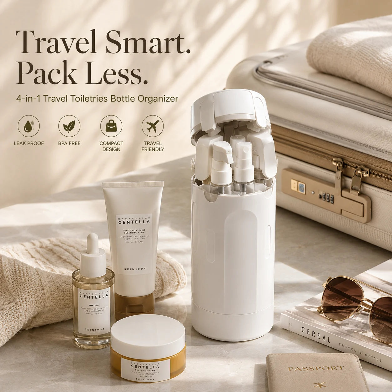 4 in 1 Travel Dispenser Bottle Set Refillable