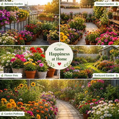 100 Mix Flower Seeds | FREE Plant Growth Supplement